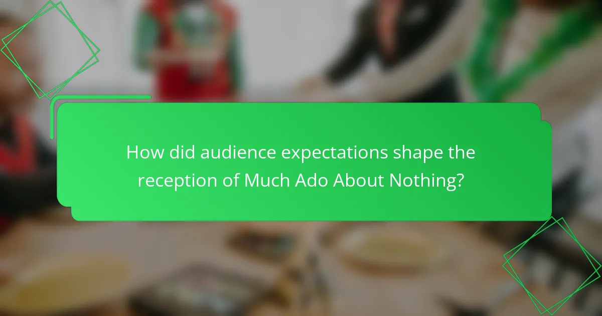 How did audience expectations shape the reception of Much Ado About Nothing?
