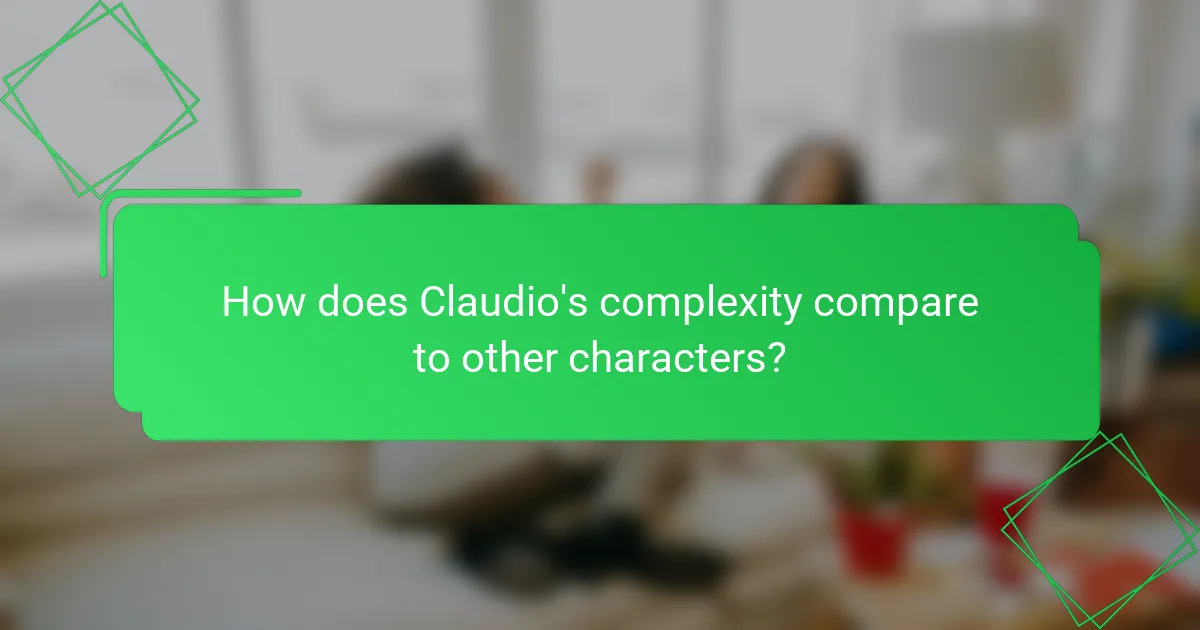 How does Claudio's complexity compare to other characters?