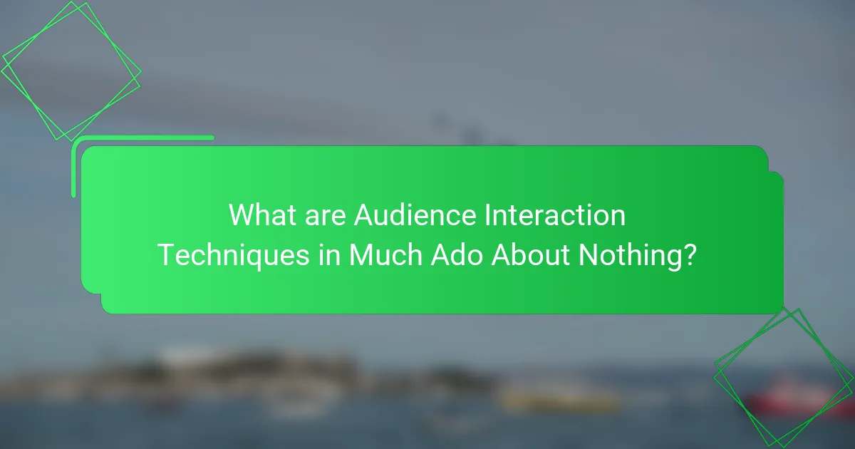 What are Audience Interaction Techniques in Much Ado About Nothing?