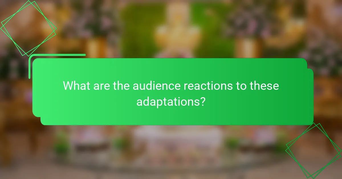 What are the audience reactions to these adaptations?