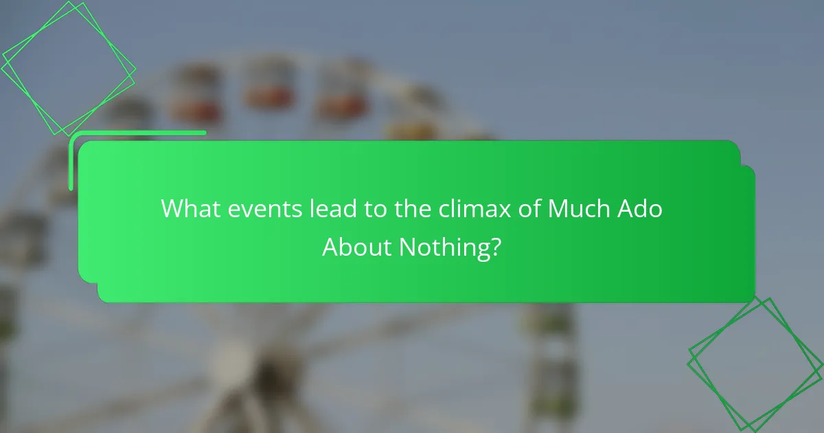 What events lead to the climax of Much Ado About Nothing?
